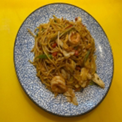 Yakisoba con gambas